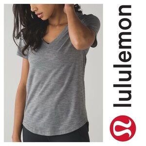 Lululemon What The Sport Tee Heathered slate 10 NWT